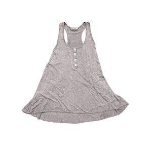 Tryst Gray Hi-Lo Racerback Sleeveless Button Front Top Women's Size Small